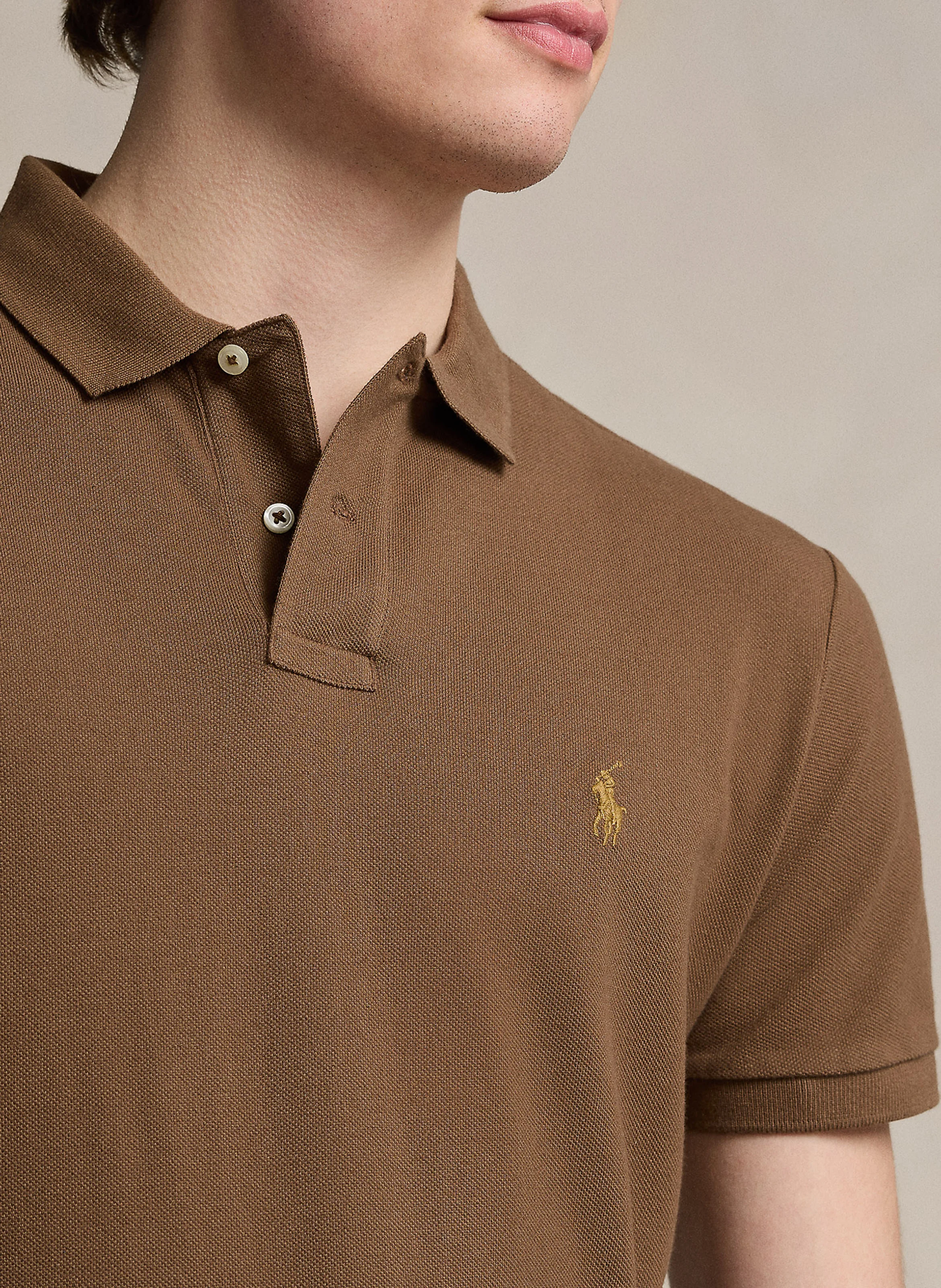 Polo slim-fit en coton | Marron