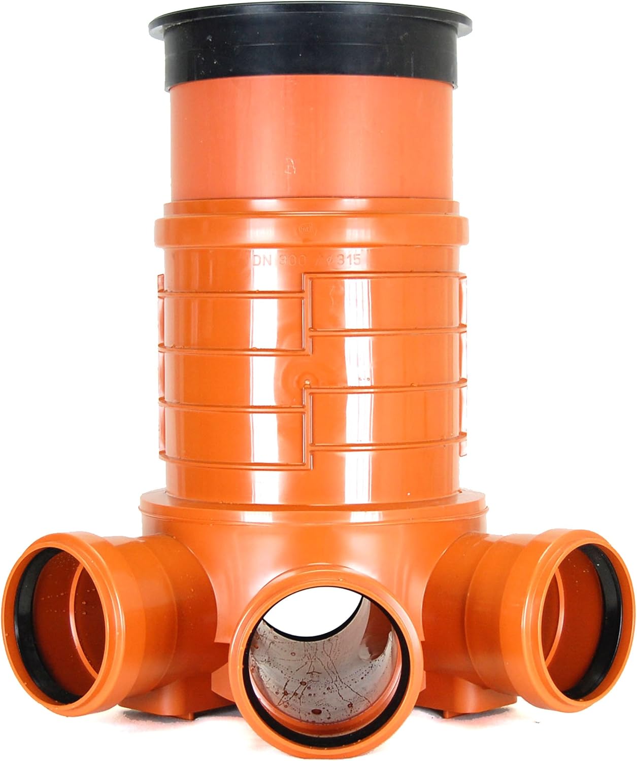 KG Schacht DN300 - Komplett SET- Schachtboden Steigrohr Deckel Hofablauf, KG Abwasserschacht DN300 Schachtboden 3x160/1x160