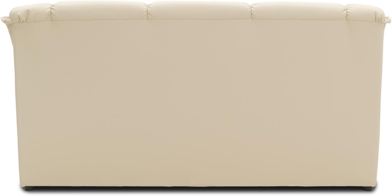 DOMO. collection Collection Berlin Sofa/klassisches 3er Sofa/Zeitlose Garnitur mit weichem Kunstleder/Maße: 178/90/89 cm (B/T/H) / Farbe: beige (weiß), 155113002584