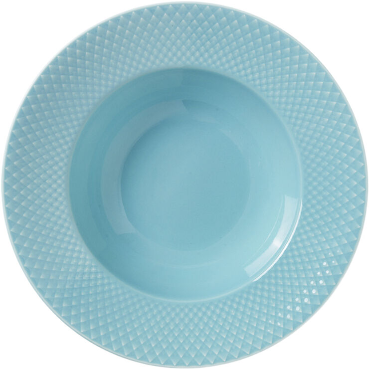 Lyngby Porcelæn Rhombe Color Dyb tallerken Ø24. 5 cm turkis Blå