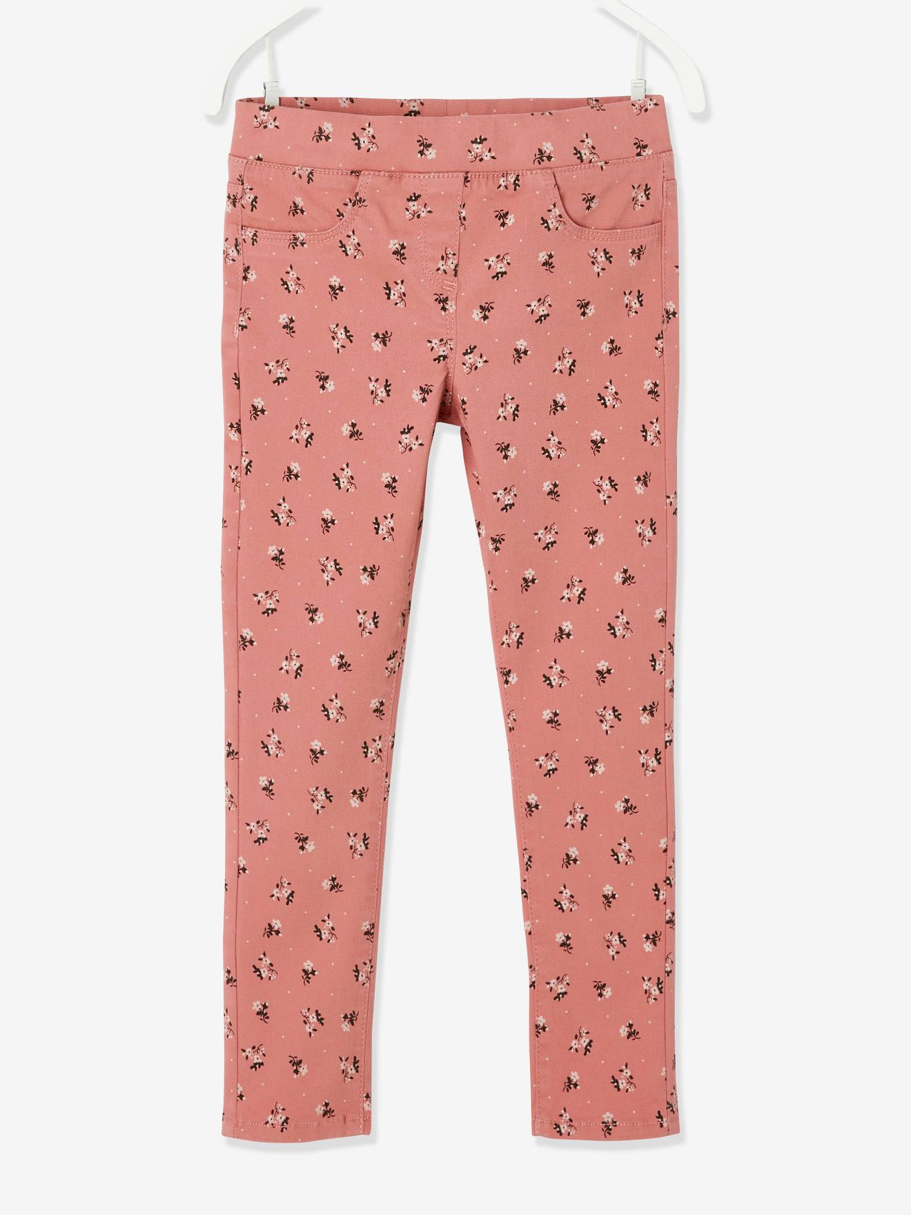 Calça legging MorphologiK, modelagem slim, na altura do quadril, com estampa de cerejas, para meninas, estampa rosa claro.