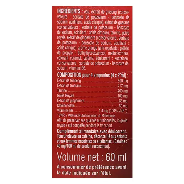 Granions EA Pharma GMax Taurine+ Concentré d'Energie Goût Orange 30 ampoules