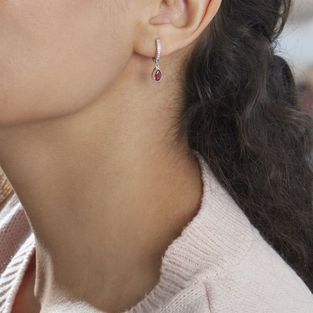 Creoles Jerusha Argent Blanc Oxydes De Zirconium