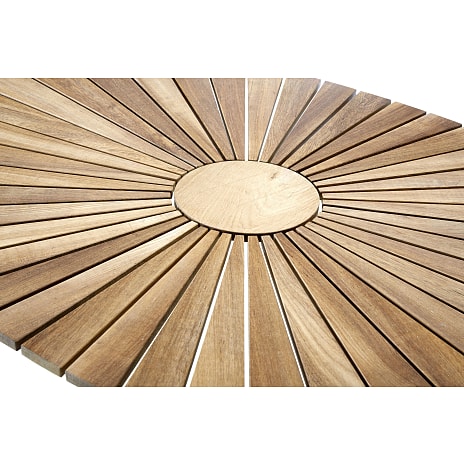 Kerteminde 180x90 teak havemøbelsæt med 6 stole - Teak/Hvid