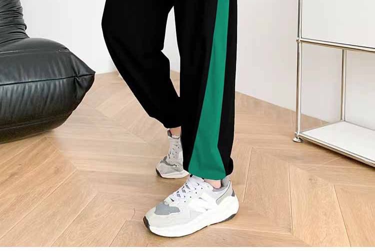 Sistyr - Elastische taille, tweekleurige rechte trainingsbroek