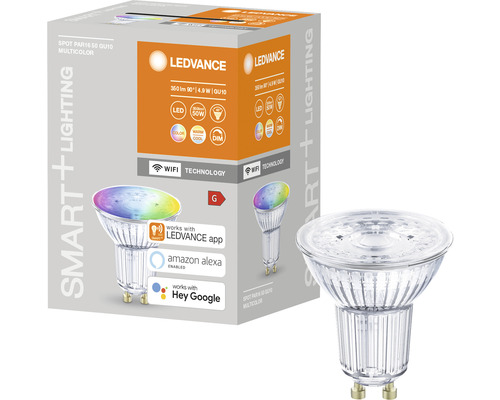 Ledvance Smart WIFI LED Lamp Dimbaar PAR16/PAR51 GU10/5W (32W) Mat 350 lm 2700-6500 K RGBW