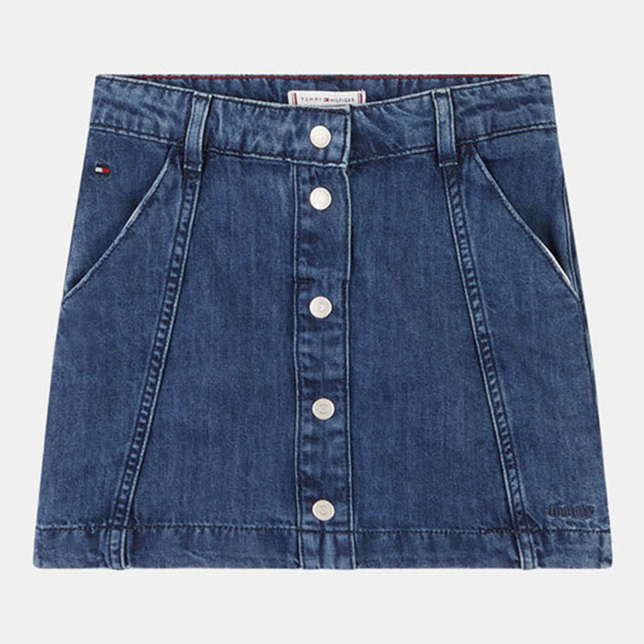 Tommy Hilfiger Jupe en jean boutonnée bleue