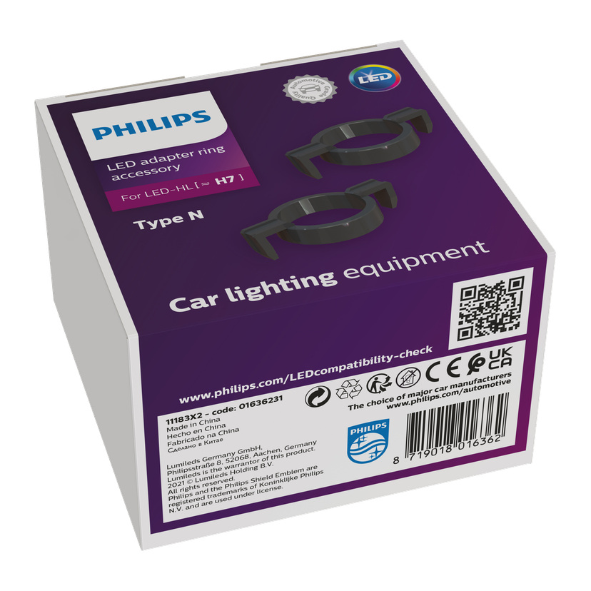 LED-adapterring 2-pk H7