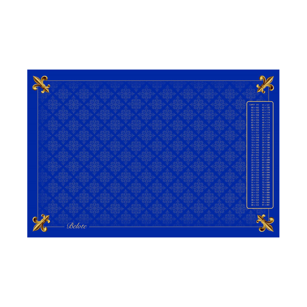 Tapis Belote Coeur de Pique Excllence Bleu (40x60cm)