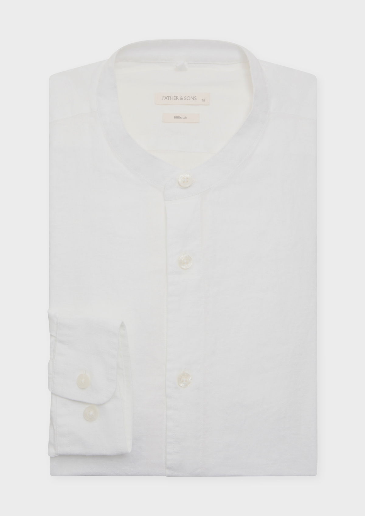 Chemise sport Slim en lin uni blanc à col officier