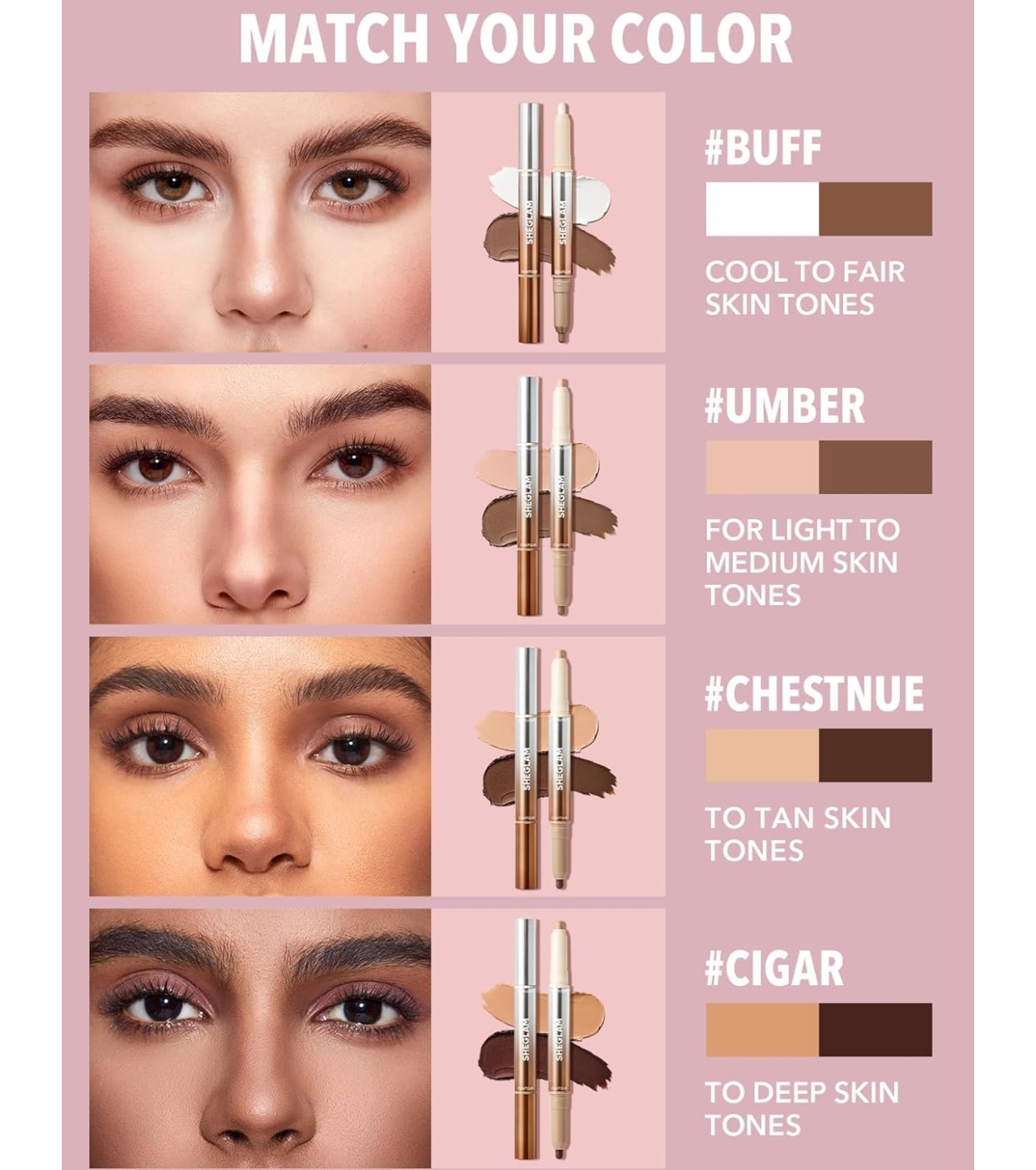 SHEGLAM - Lápis para contorno e iluminação do nariz Fine Line - Buff
