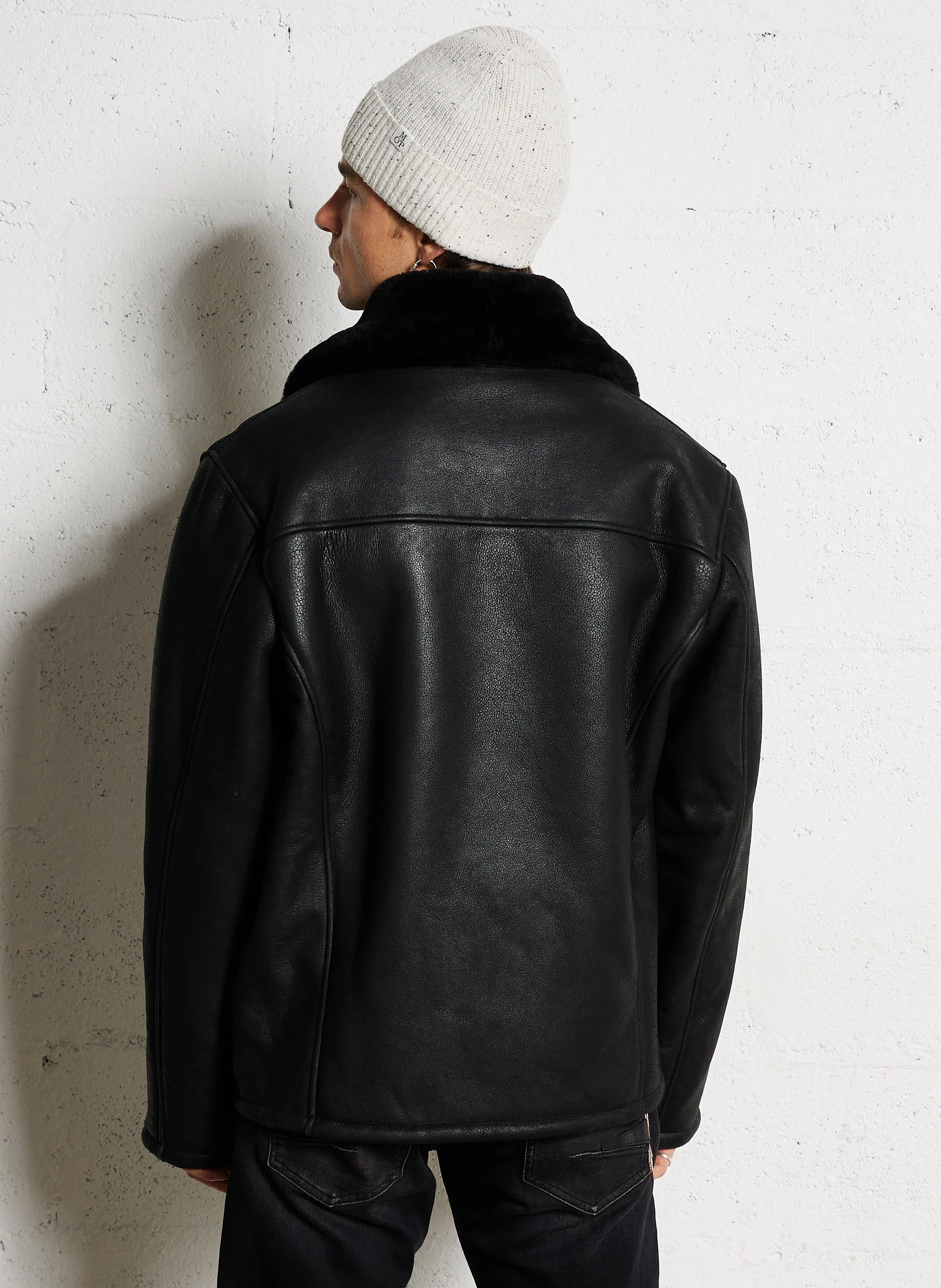 Bombardier en cuir | Noir