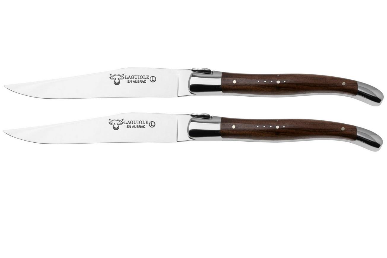 Laguiole en Aubrac 22C99MORIH, 2-delige steakmessenset, purperharthout