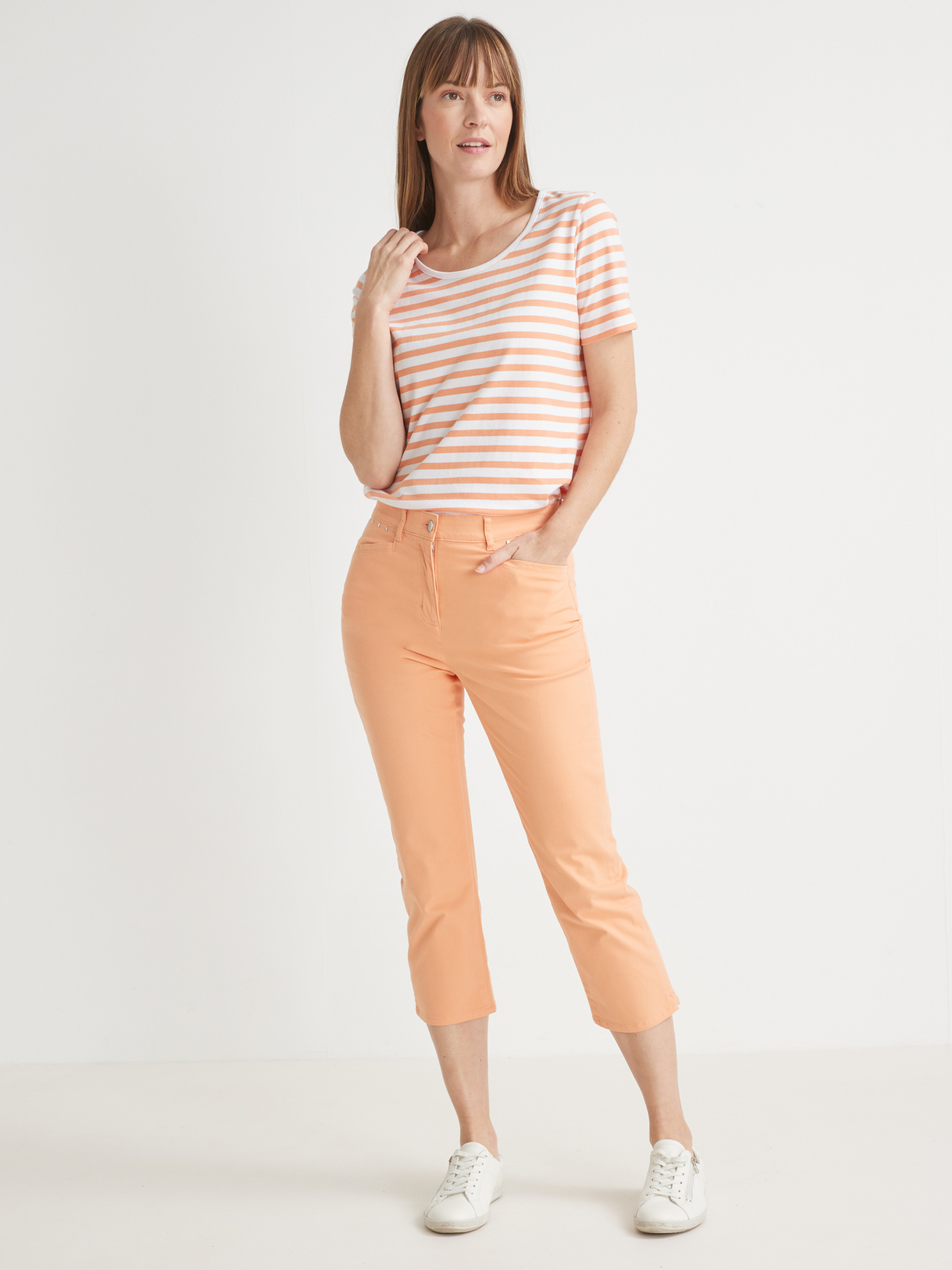 Pantalon corsaire en toile extensible