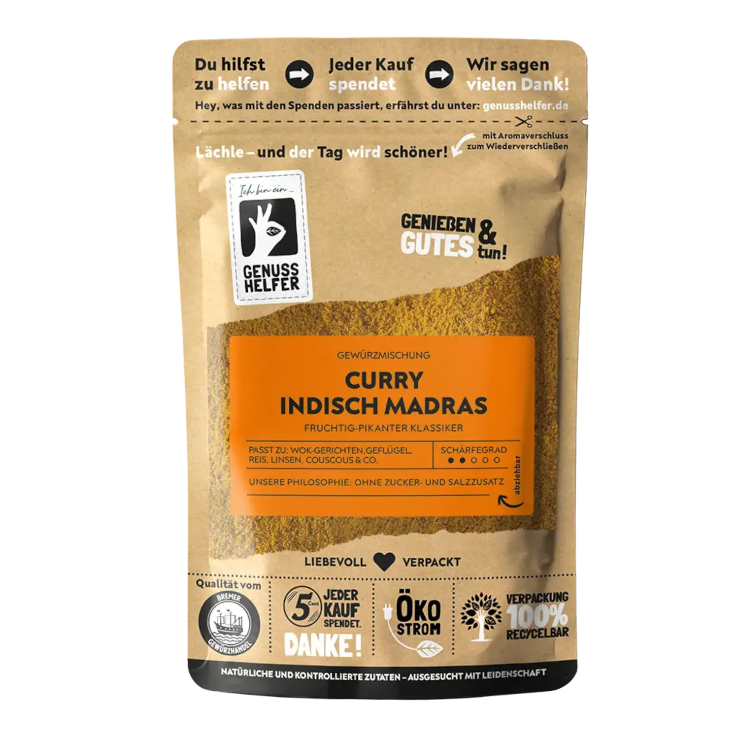 Curry Indisch Madras, gemahlen