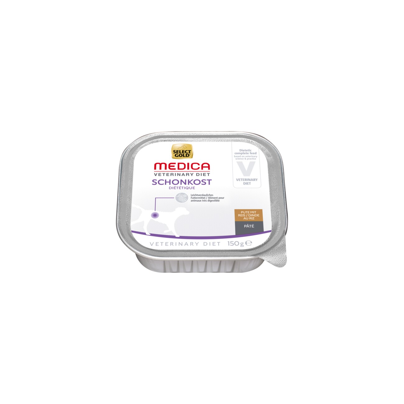 SELECT GOLD Medica Nassfutter Hund Adult Schonkost Pute mit Reis 10x150 g