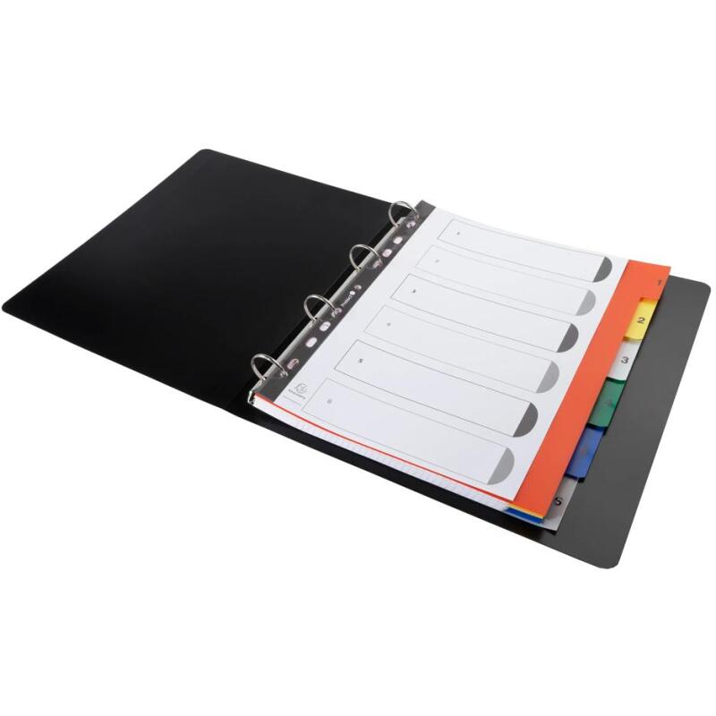 Intercalaires imprimés numériques polypropylène 12/100e - 6 positions - A4 Maxi - Assorties vives