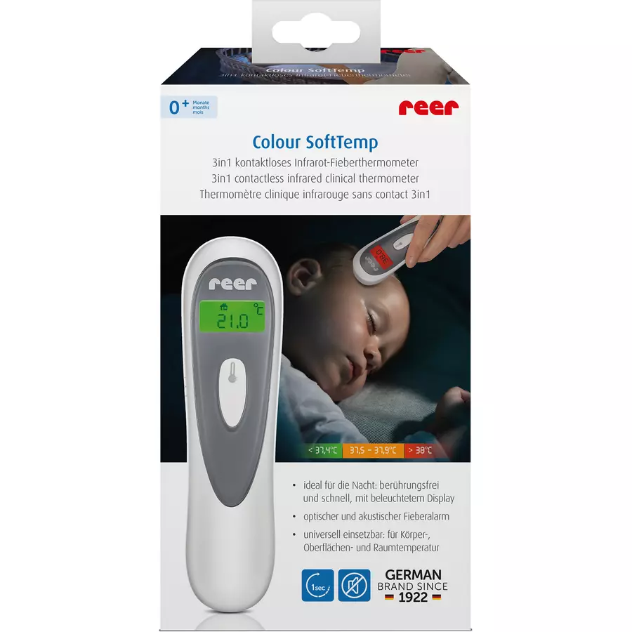 reer Infrarot-Fieberthermometer Colour SoftTemp 3in1 kontaktlos