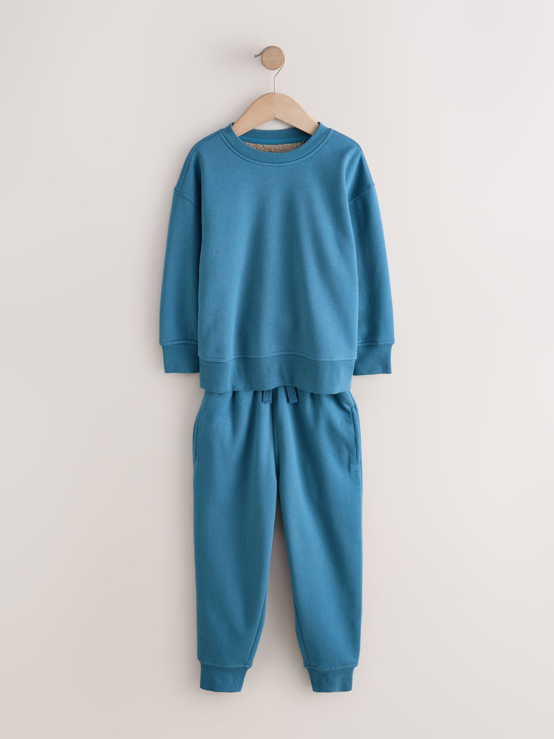 Blauw - Enkele behaaglijke fleece pyjama (3 - 16 jr)