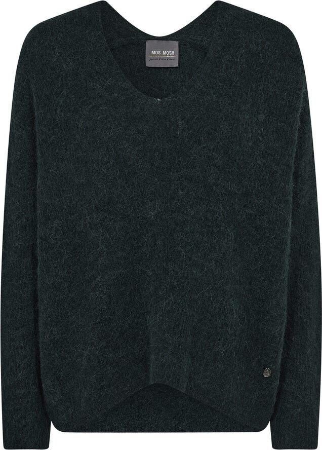 Mos Mosh MMThora V-Neck Knit Dark pine
