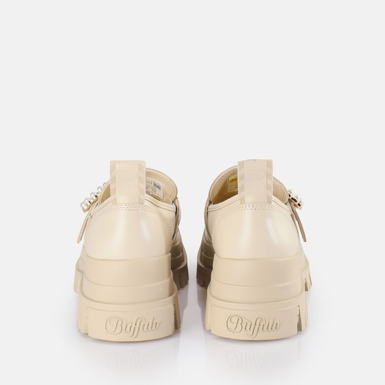 Aspha Loafer Buckle Chaussures basses vegan, beige