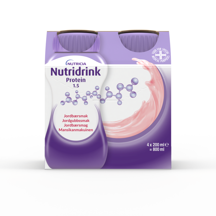 Nutridrink Protein jordbær 4x200 ml