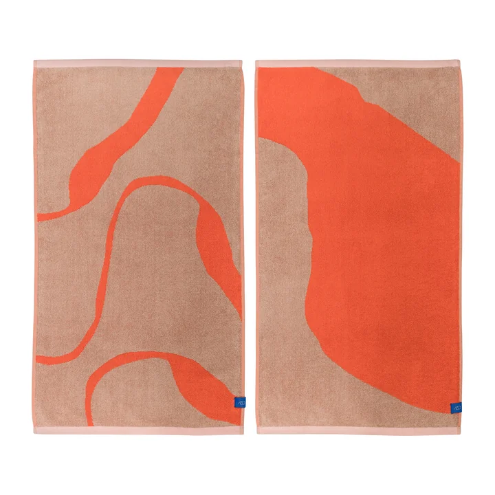 Mette Ditmer - Nova Arte Handtuch, 50 x 90 cm, latte / orange (2er-Set)