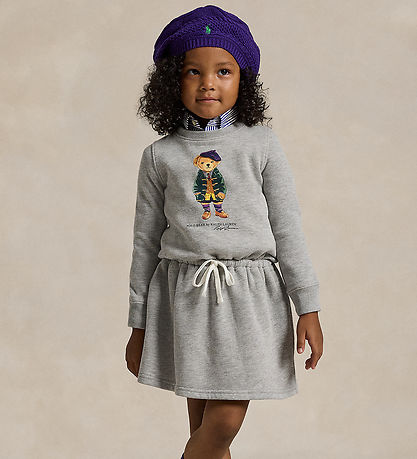Polo Ralph Lauren Sweatkjole - Gråmeleret m. Bamse