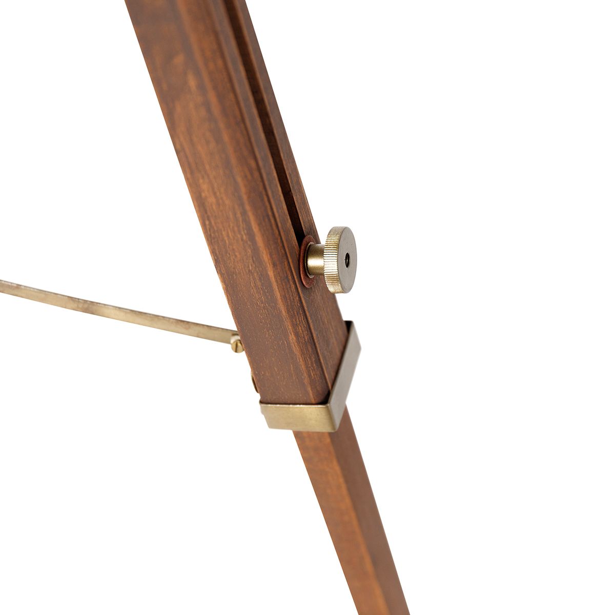 Industriële tripod vloerlamp brons met hout - Mangoes