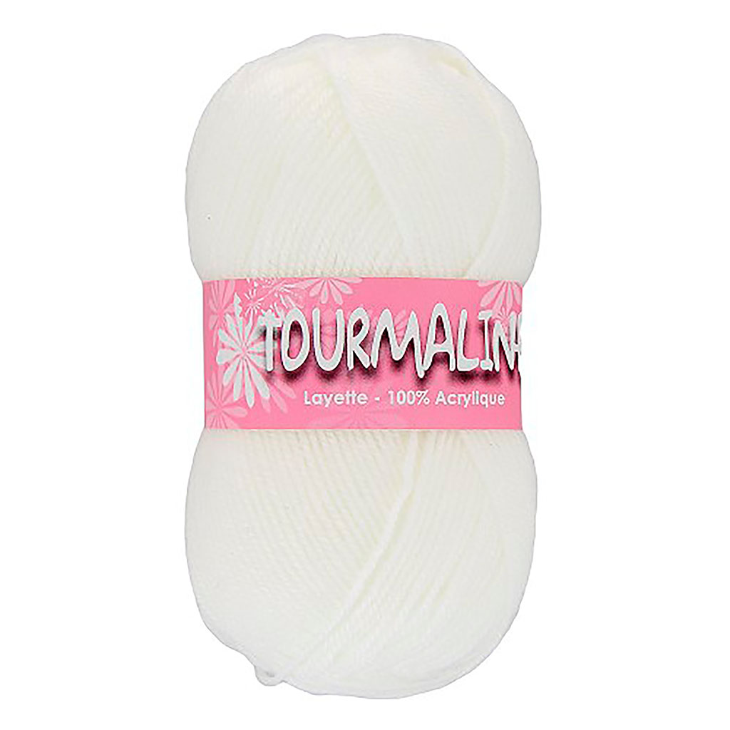 Lot de 2 pelotes de laine TOURMALINE blanches 50g