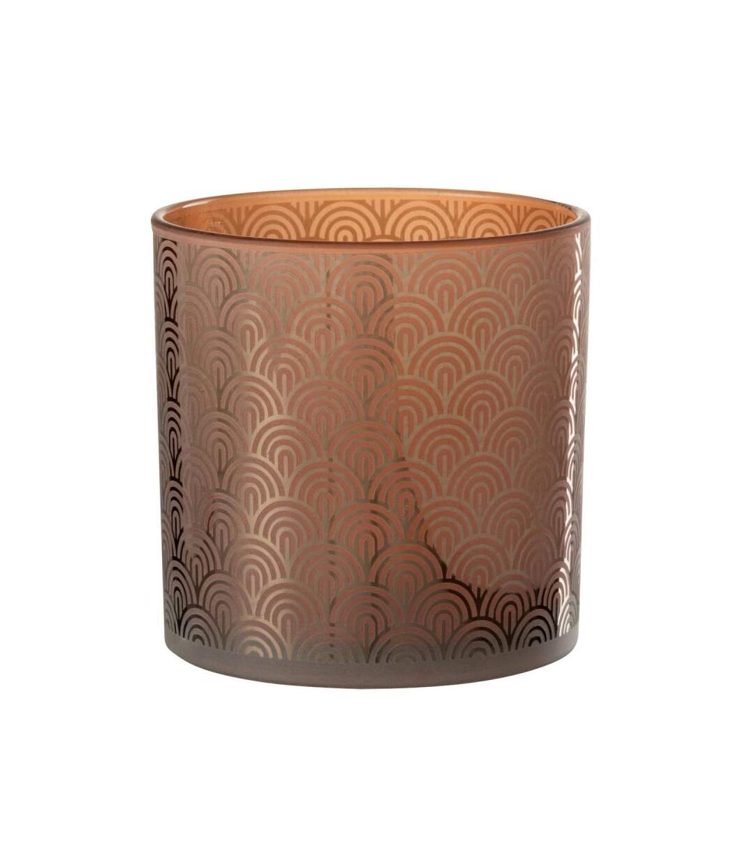 Paris Prix - Photophore Déco En Verre arc 15cm Orange