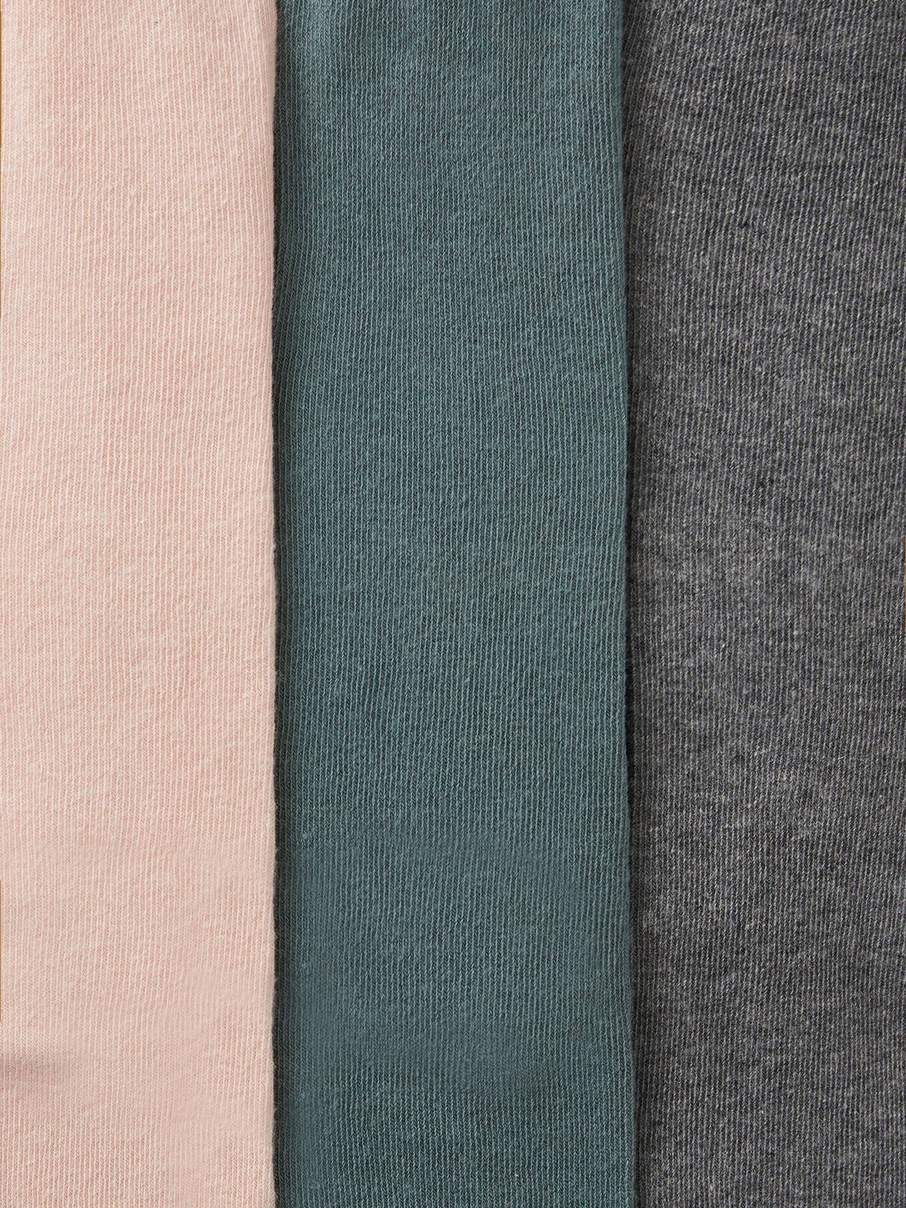 Pacote com 3 pares de meias-calças infantis, cinza médio, bicolor/multicoloridas.
