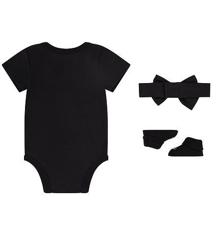 Nike Geschenkbox - Krabbelschuhe/Haarband/Body k/ä - Schwarz m.