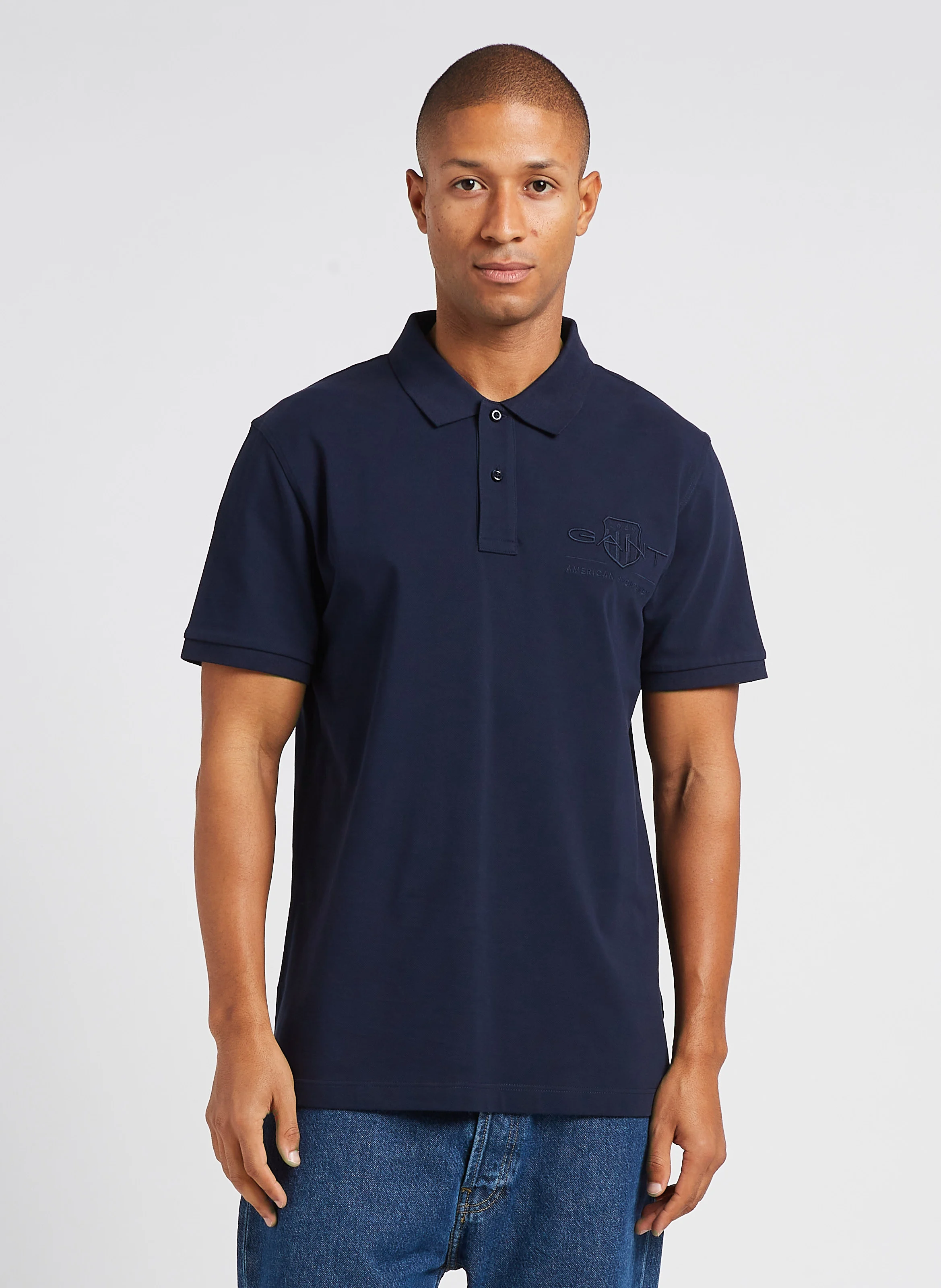 Polo droit en coton | Bleu