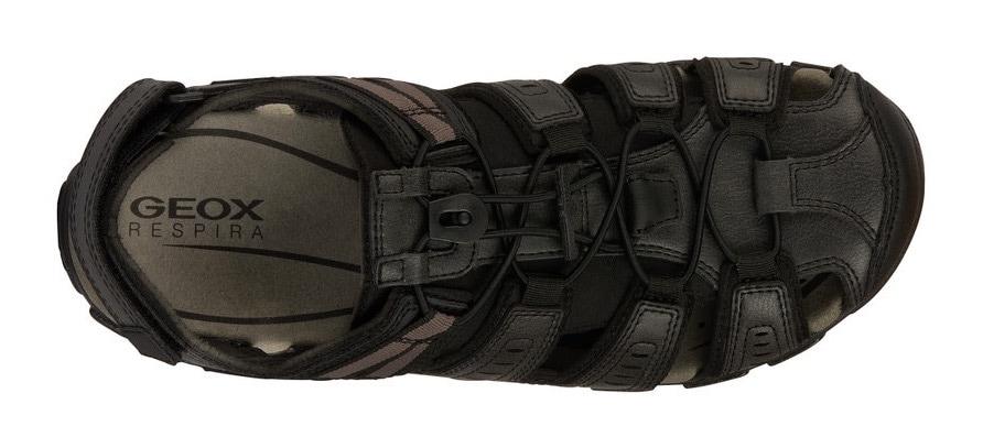 Geox Sandale »UOMO SANDAL STRADA C«  , Sommerschuh, Klettschuh, Outdoorsandale, mit Lederfussbett