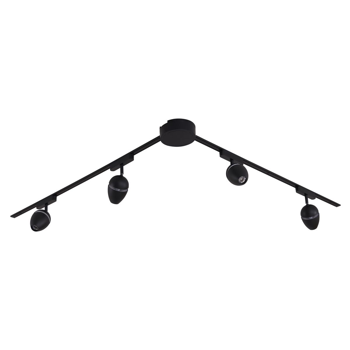 Modern railsysteem met 4 spots zwart 1-fase - Magnetic Eggy