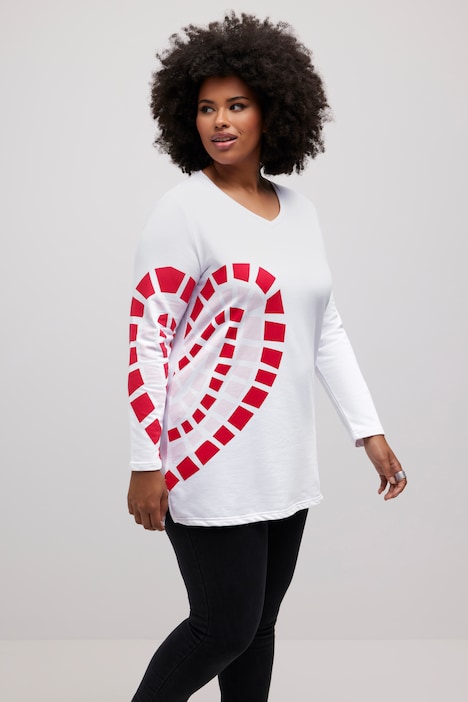 Long-Sweatshirt, Heart, Rundhals, Langarm
