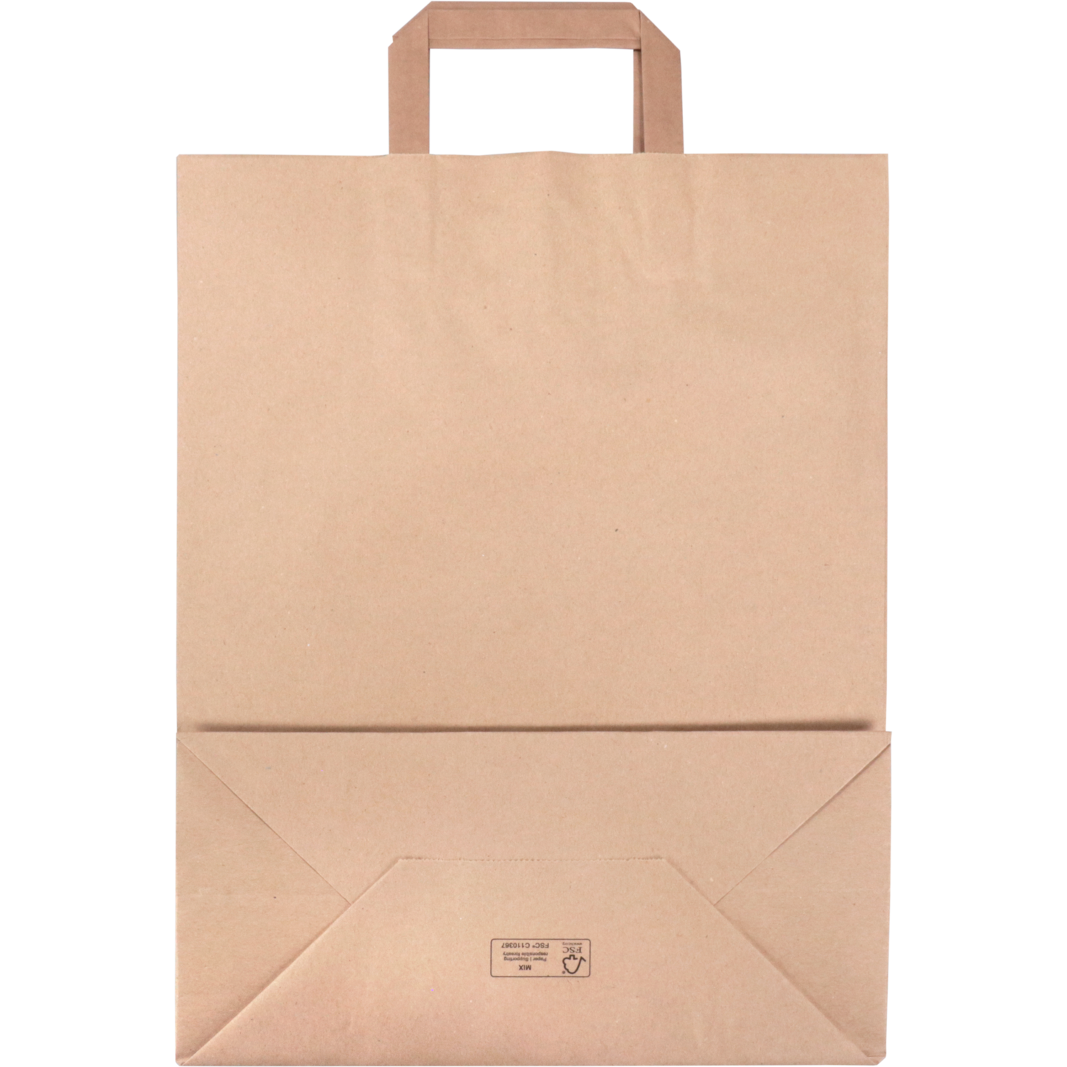 Tas, Papier, platte handgreep, 32x 16x43cm, draagtas, bruin
