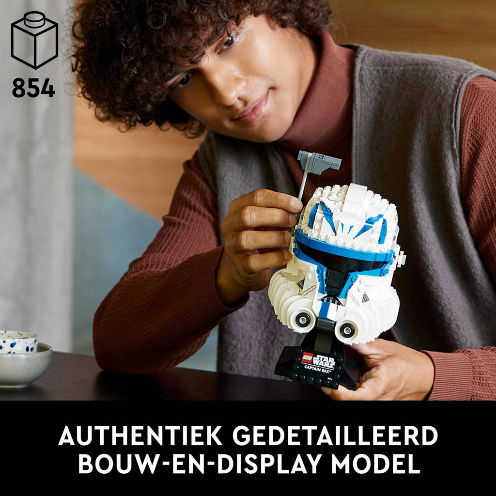 Zeer leuke setCaptain Rex Helm Bouwpakket voor Volwassenen, The Clone Wars Collectible 75349