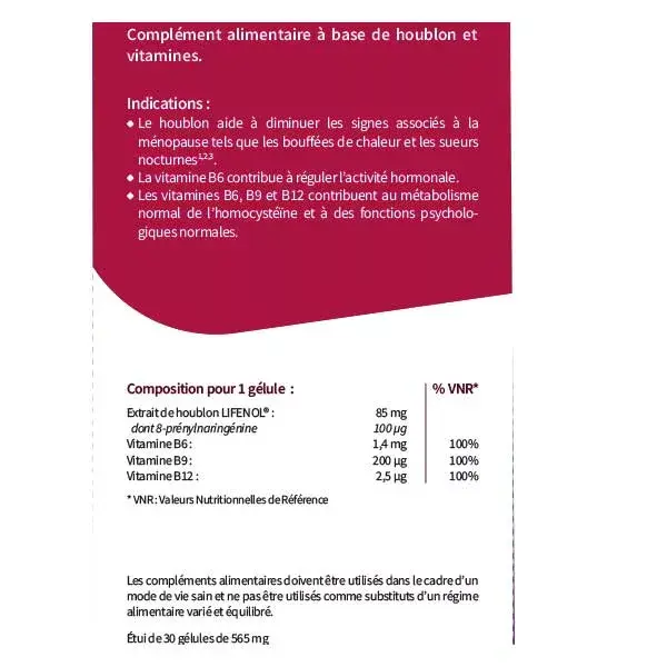 Codifra Gynofenol Menopausa, Ondas de Calor e Suores Noturnos 30 cápsulas