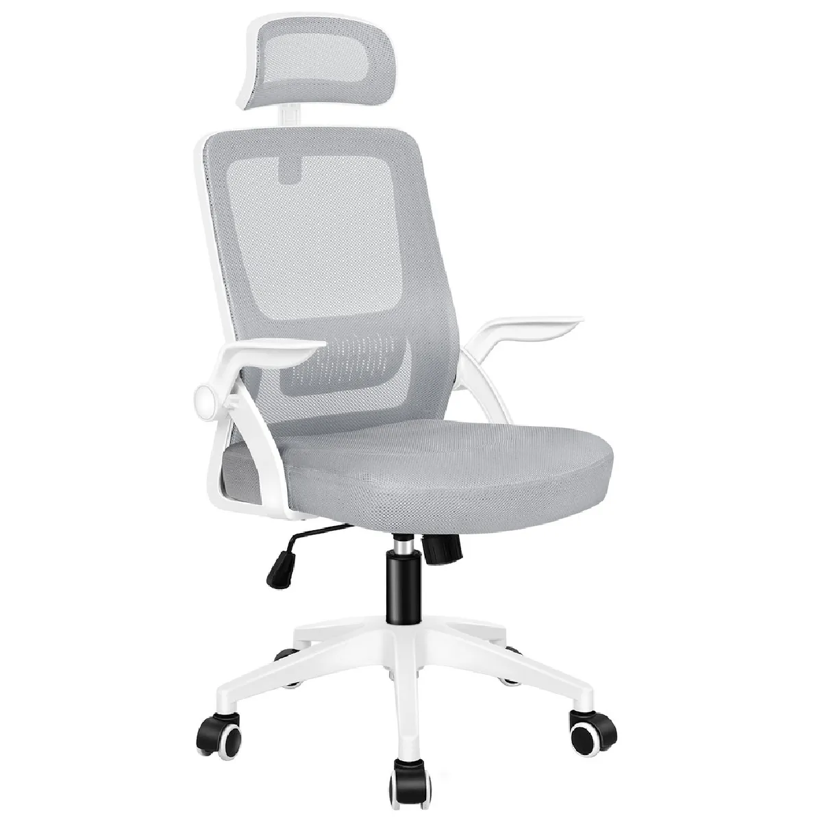 ALFORDSON Chaise de bureau de jeu - Blanc et gris