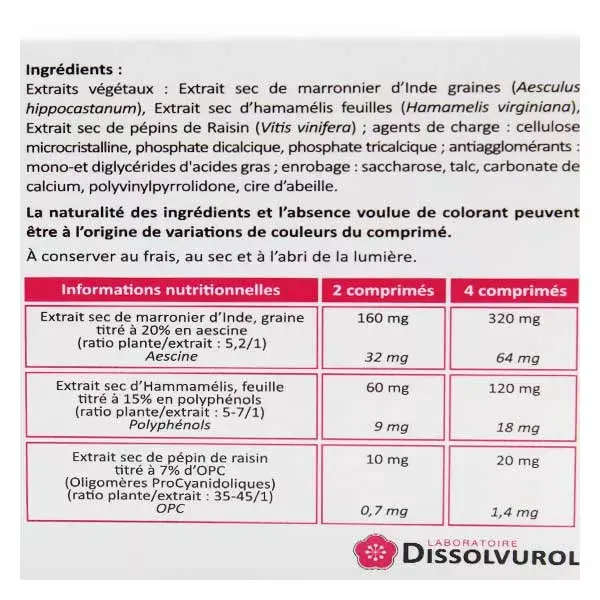 Dissolvurol Fluon+ Jambes Lourdes 60 comprimés