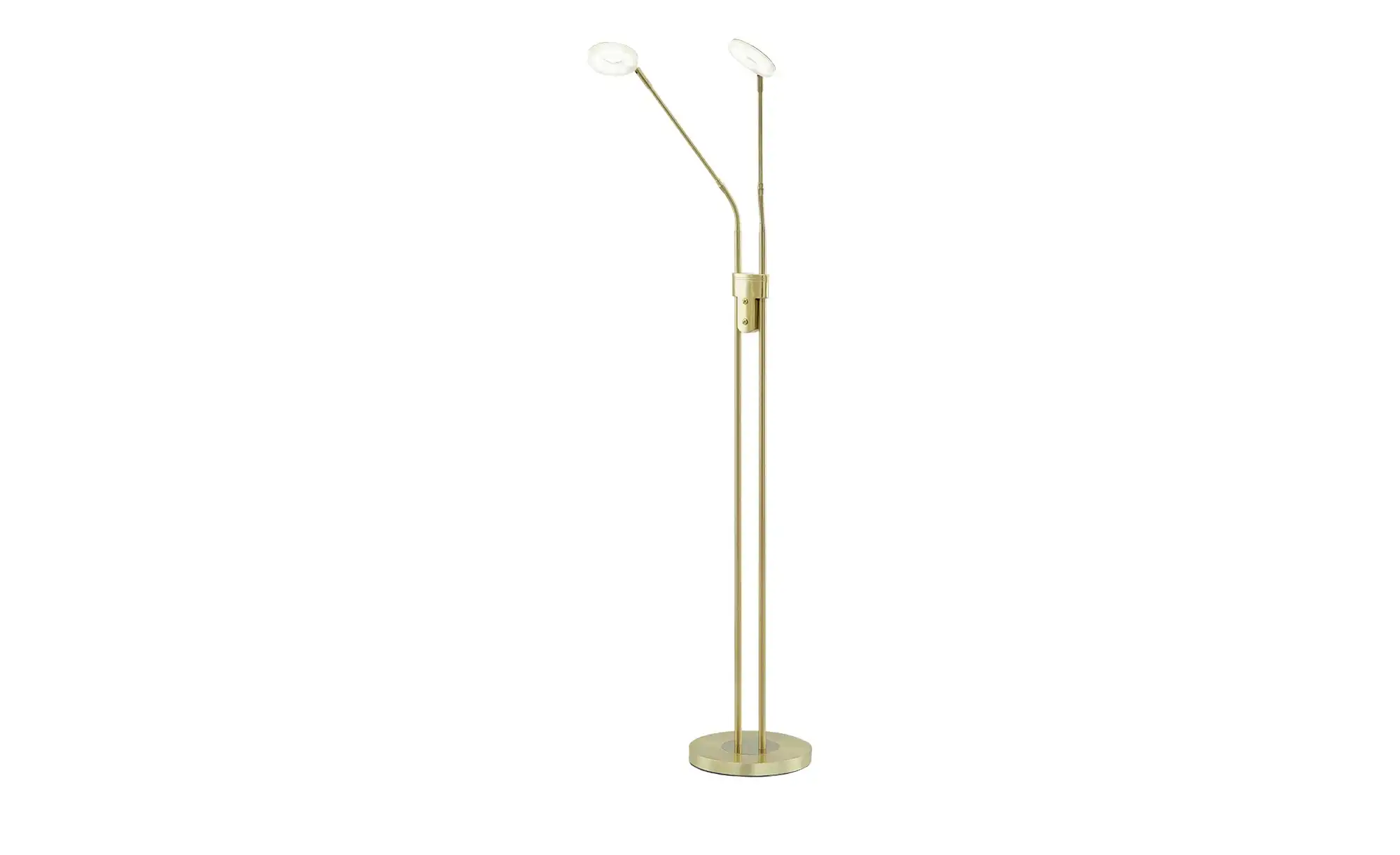 Fischer-Honsel LED-Leseleuchte, 2-flammig, Messing-matt mit Dimmer