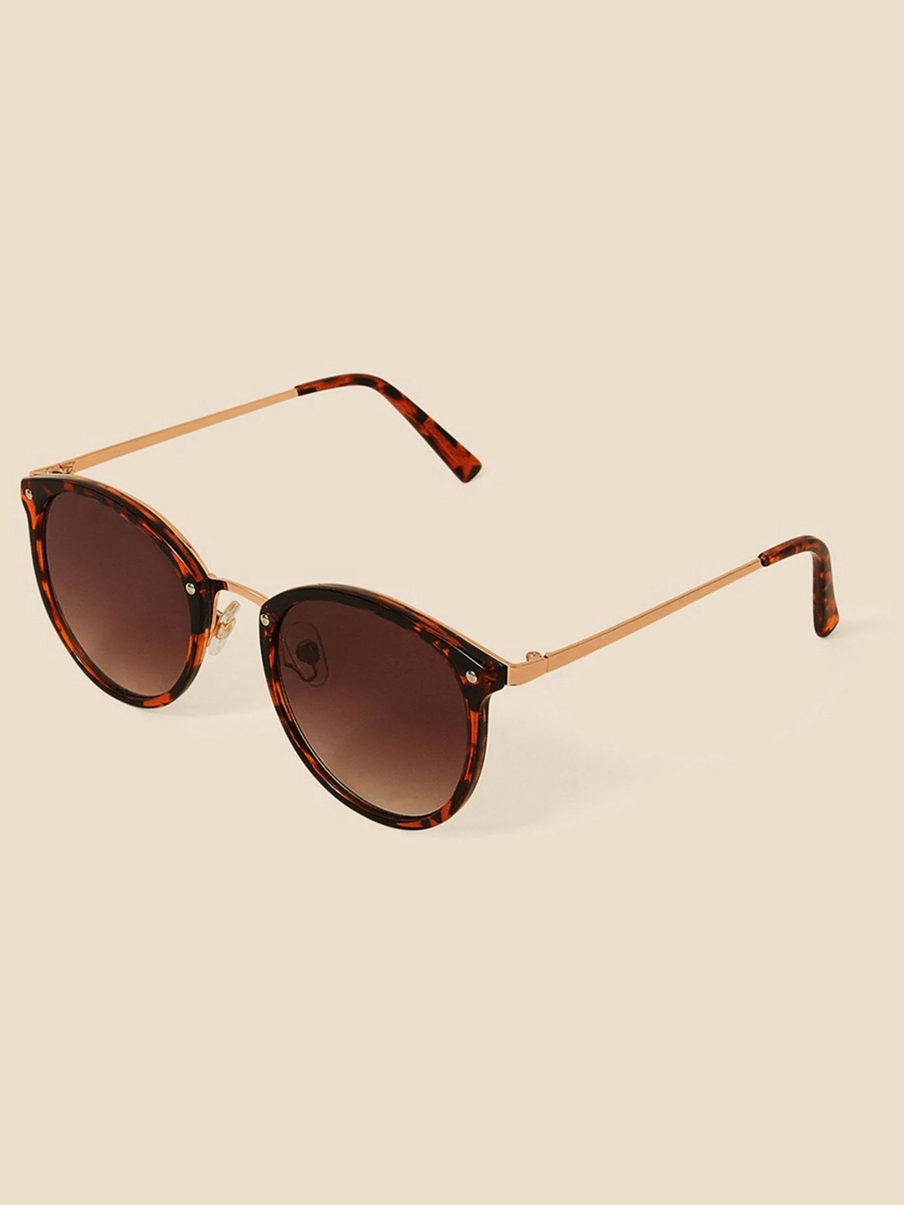 Accessorize Metal Bridge Round Preppy Sunglasses