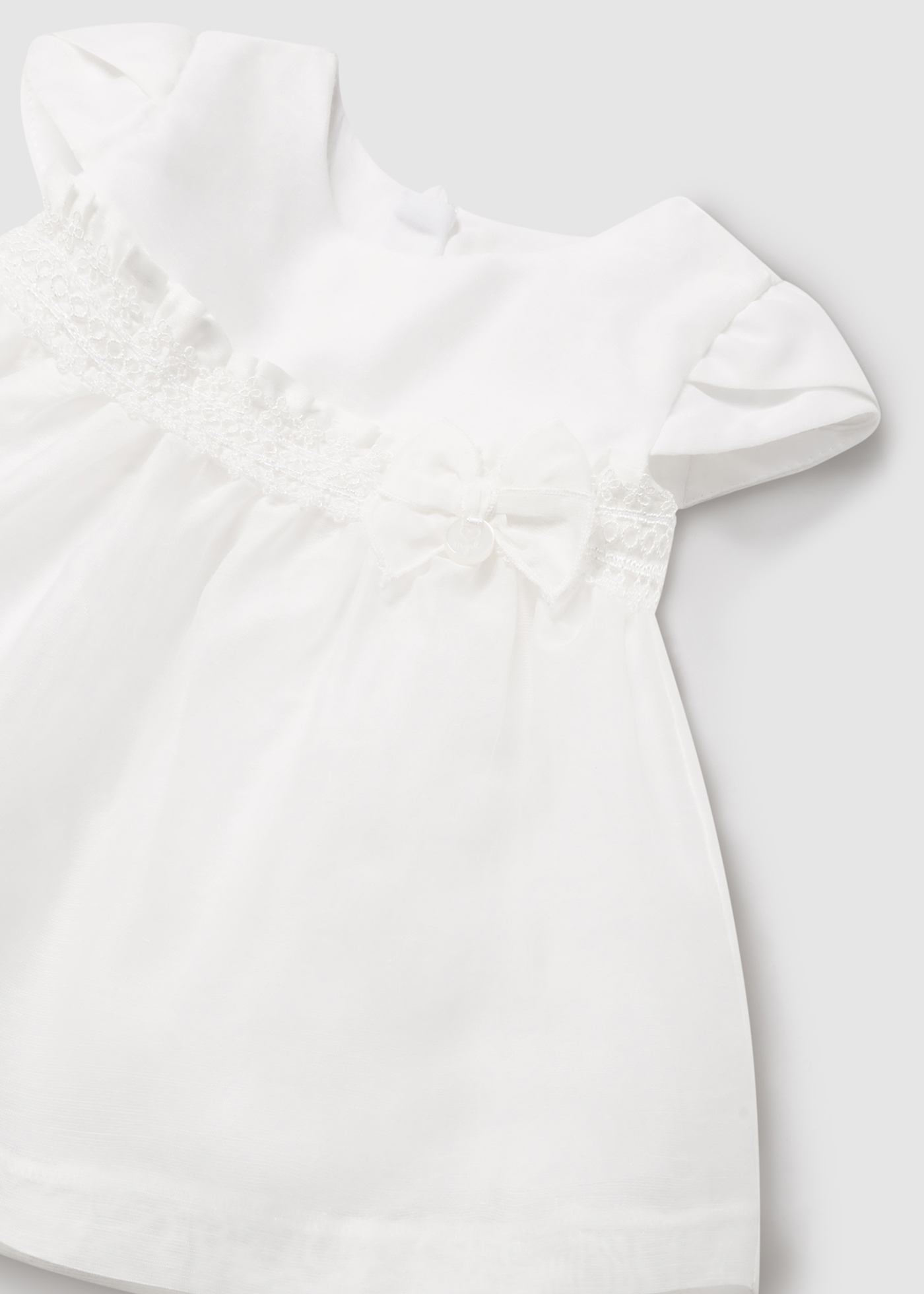 Vestido nude de chiffon com capa para fralda para recém-nascidos