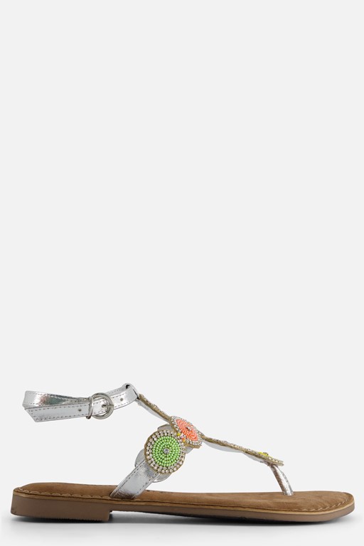 Lazamani Sandalen zilver Leer