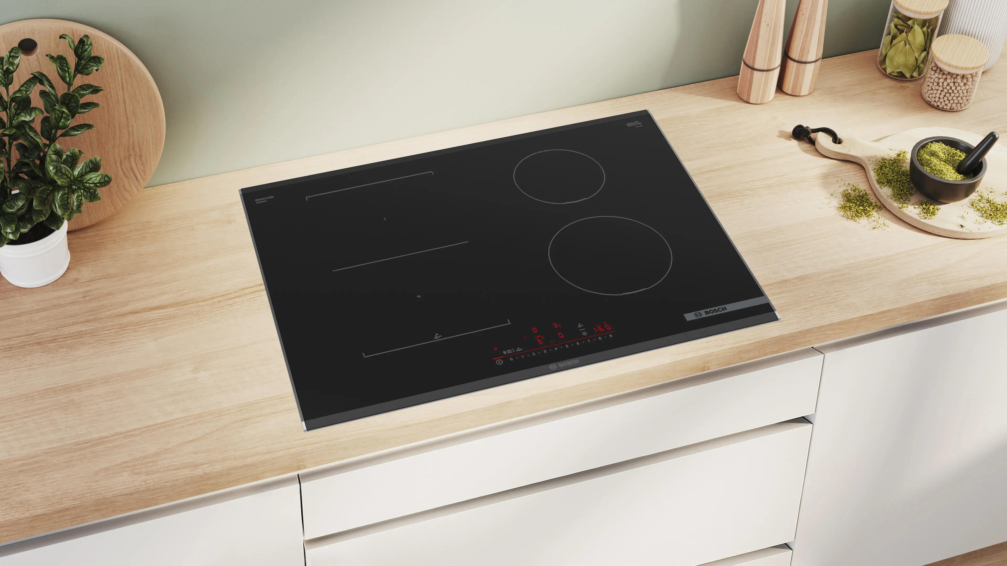 Serie 6 Inductiekookplaat 70 cm opbouwmontage met rand