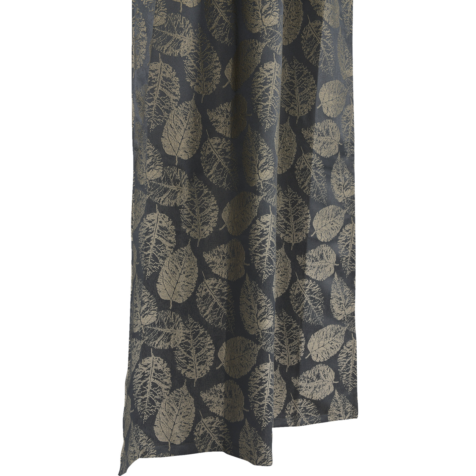 Fertigvorhang Jacquard Blätter 135 x 250 cm anthrazit