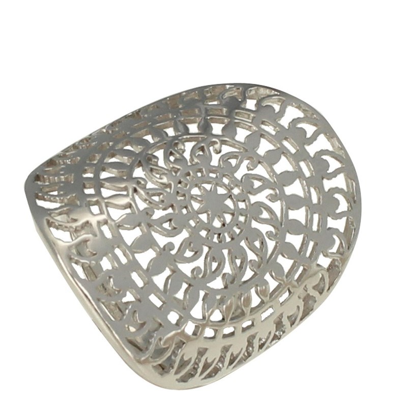 Bague Argent Rhodié Astre Ronde