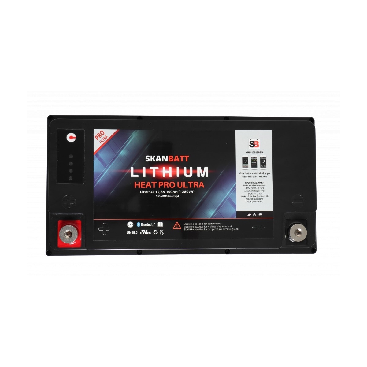 SKANBATT Lithium HEAT PRO  Ultra  12V 100AH - CAN Bus - 300A (